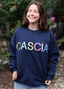 Cascia Navy Crewneck