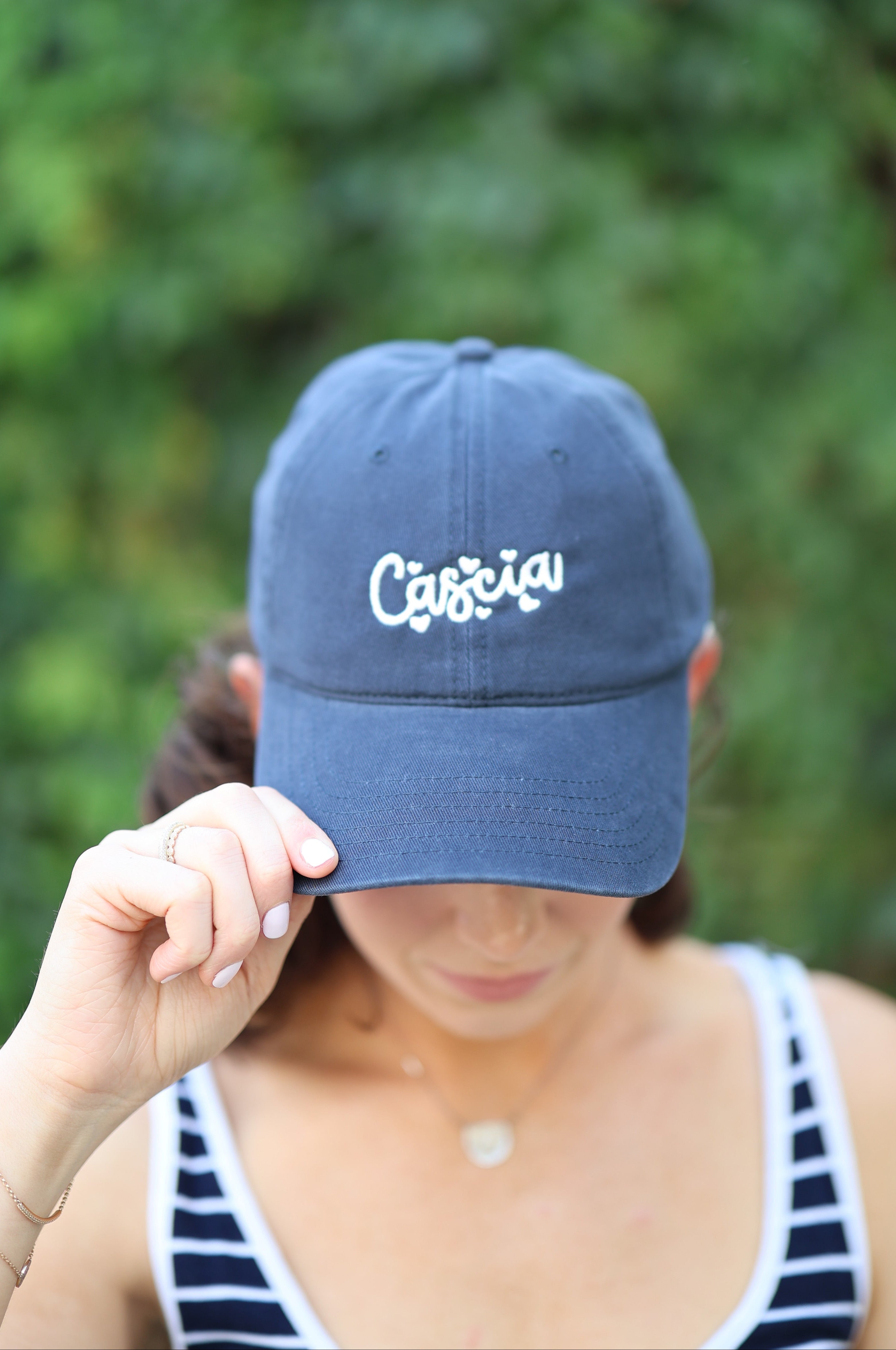 Cascia Heart Navy Hat