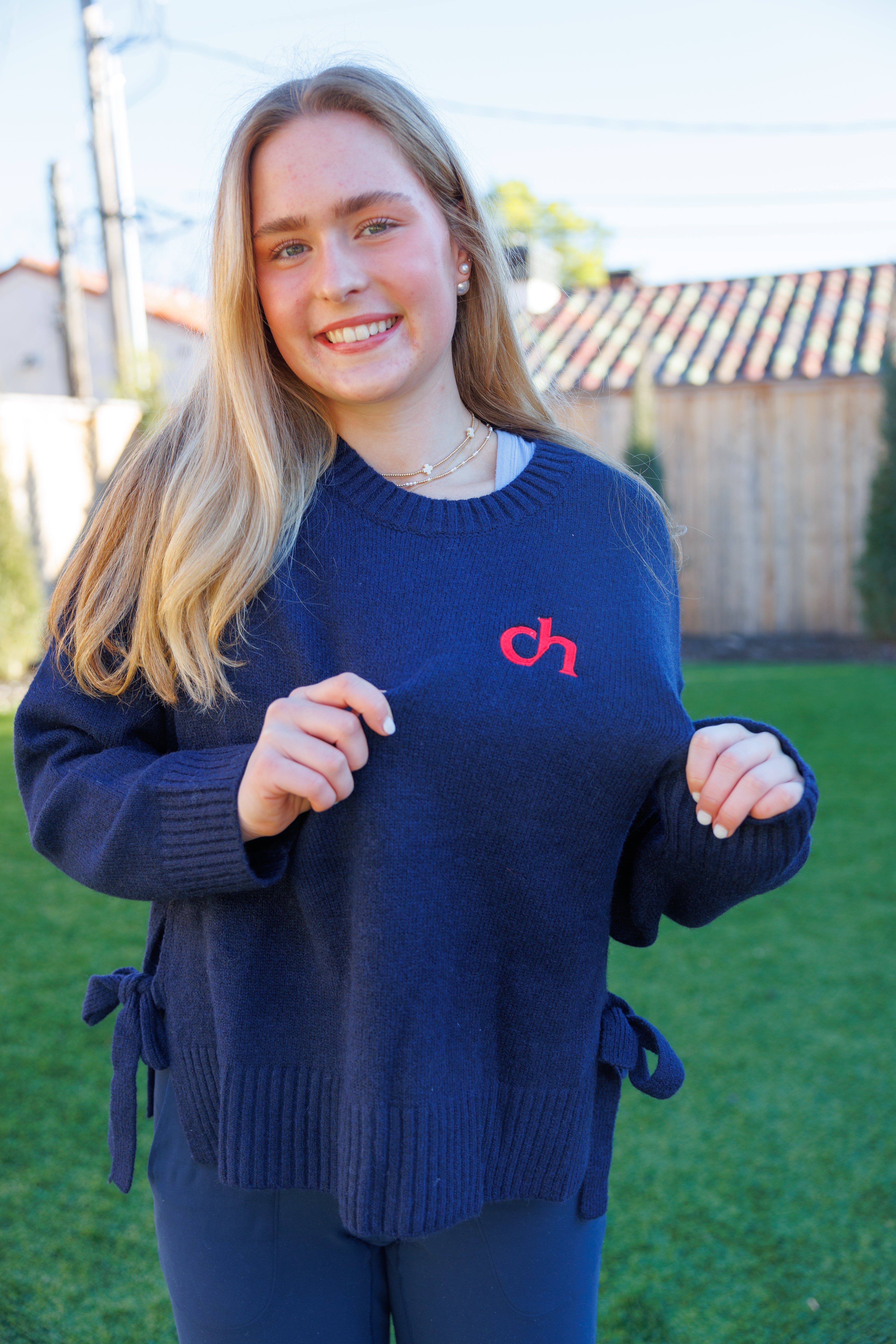 Navy CH Tie-back Sweater Main image