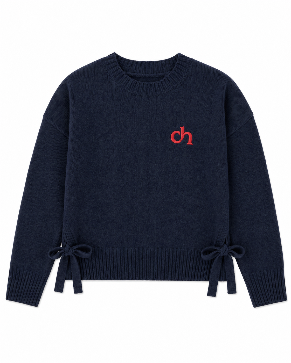 Navy CH Tie-back Sweater