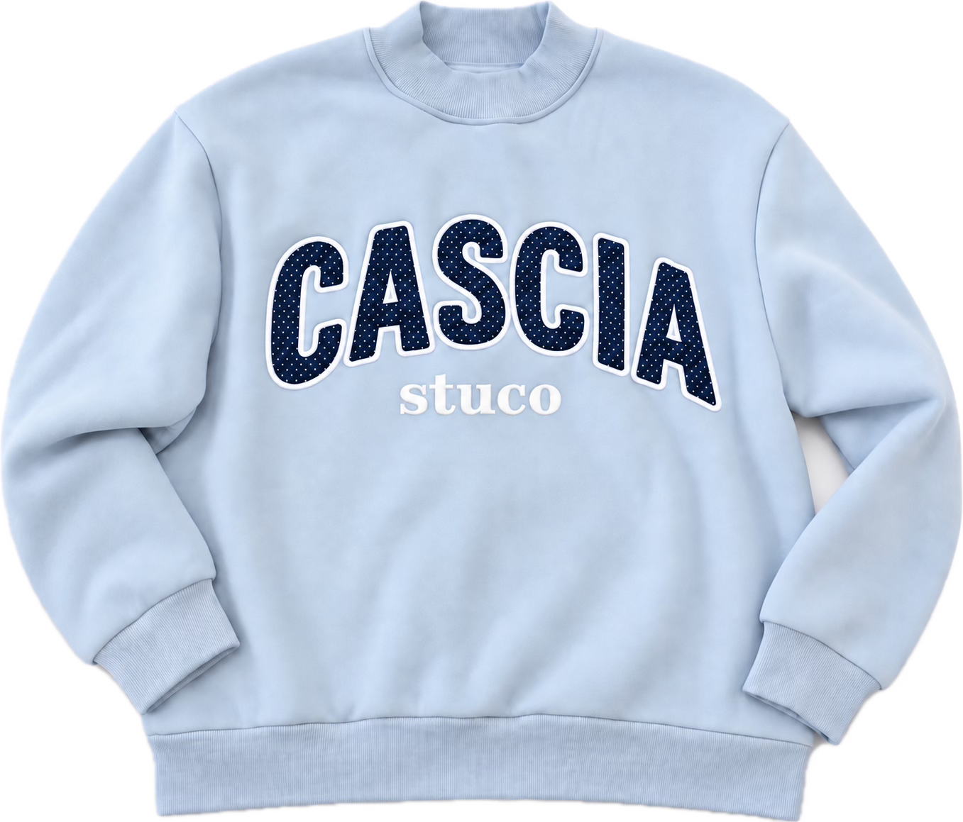 Cascia Stuco Polka Dot Mock – Baby Blue