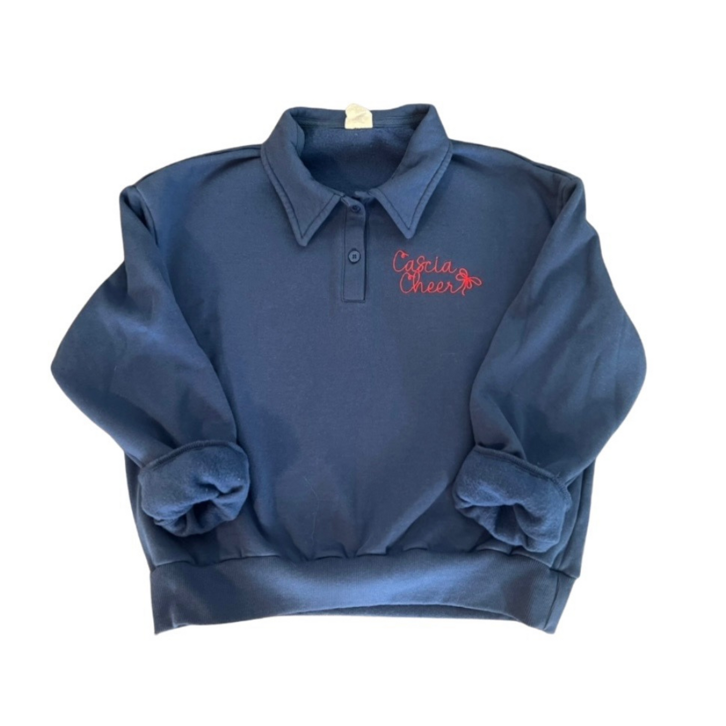 Cashia Cheer Collared Pullover Sweatshirt