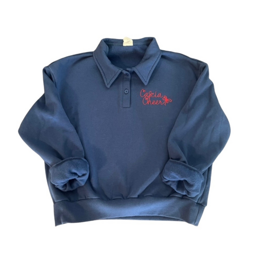 Cashia Cheer Collared Pullover Sweatshirt