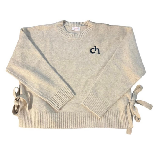Bow Sweater Taupe Navy CH