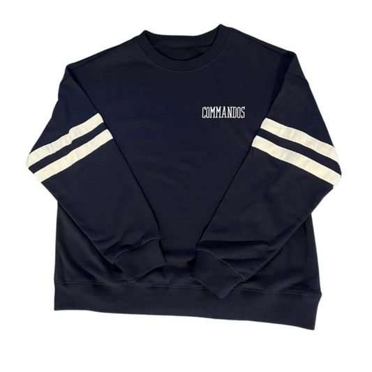 Comando Varsity Stripe Crewneck – Navy with White Logo