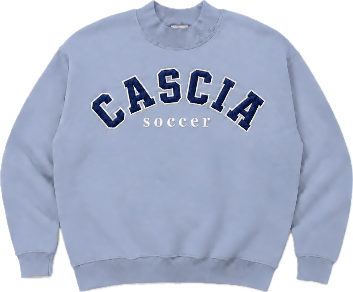 Light blue Cascia Soccer mock neck sweatshirt