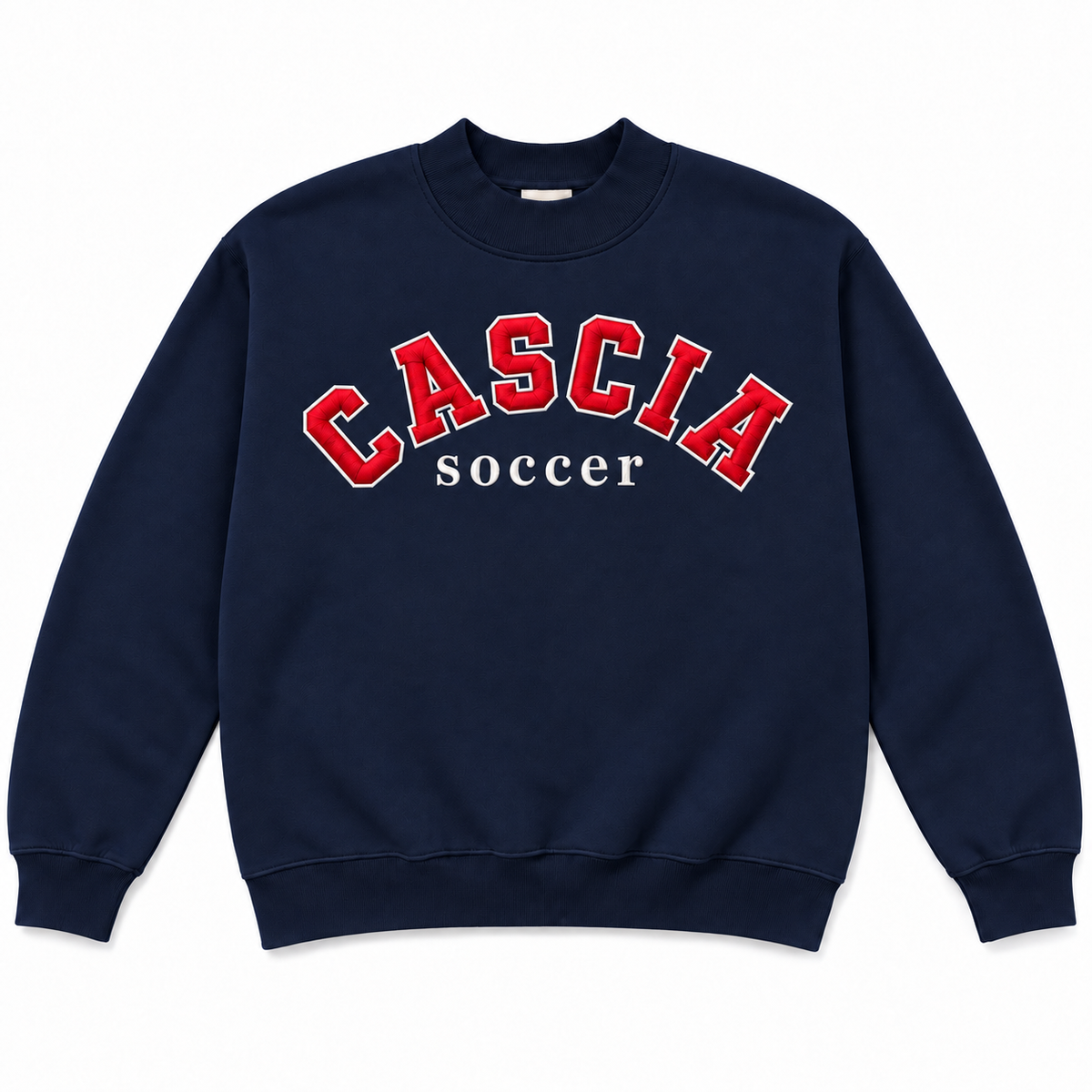 Navy Cascia Soccer mock neck sweatshirt